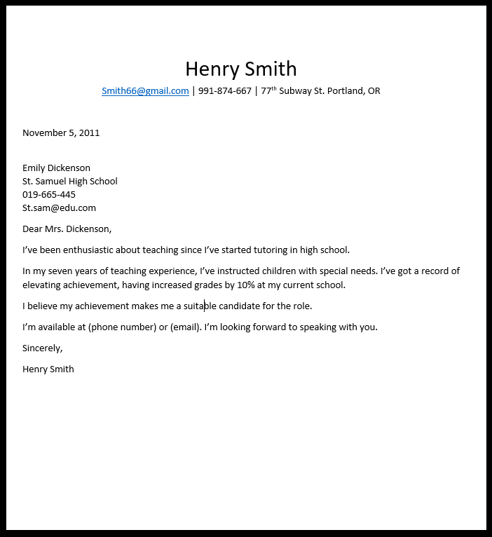 how to write a short but effective cover letter