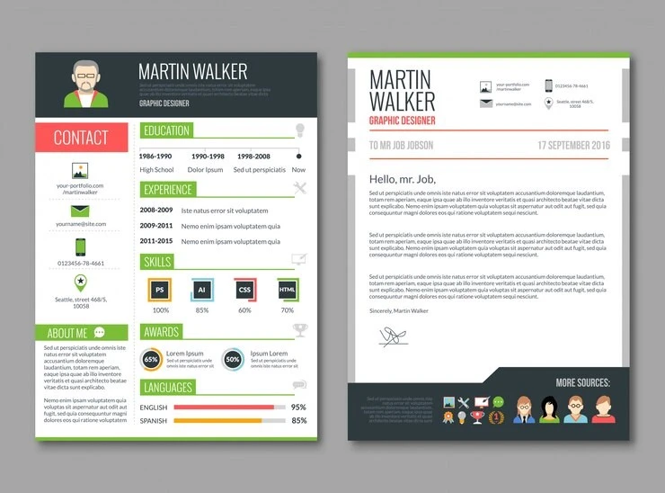 Cover letter and resume pair