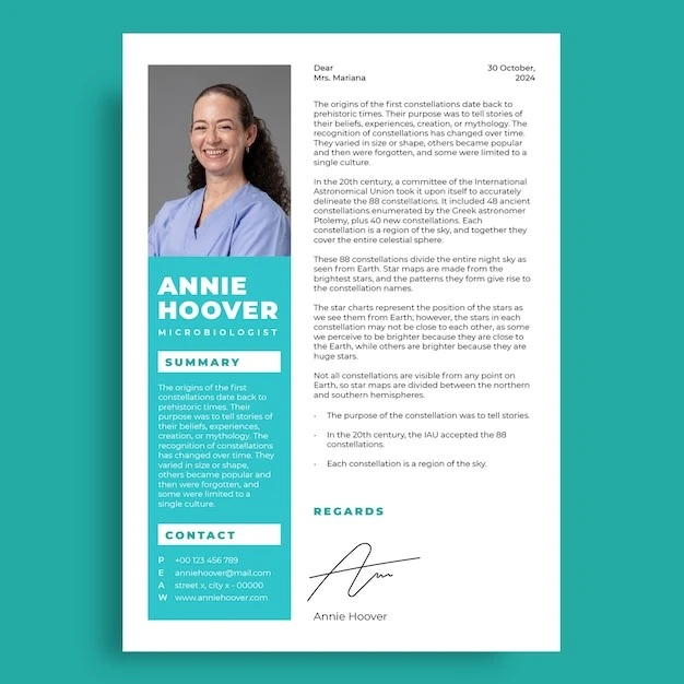 Medical professional cover letter example