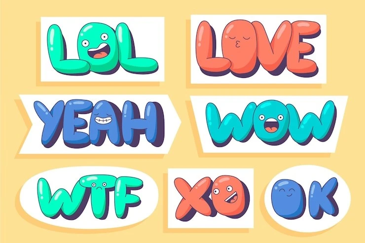 Slang contractions for texting