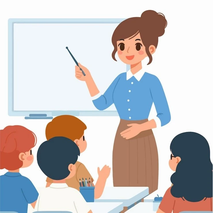 Teacher instructing class