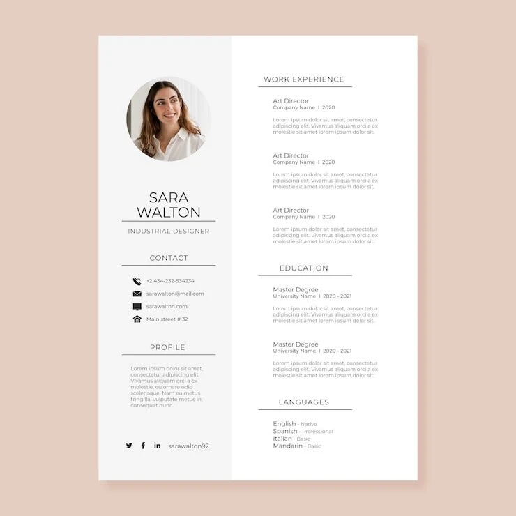 Clean and minimal design CV