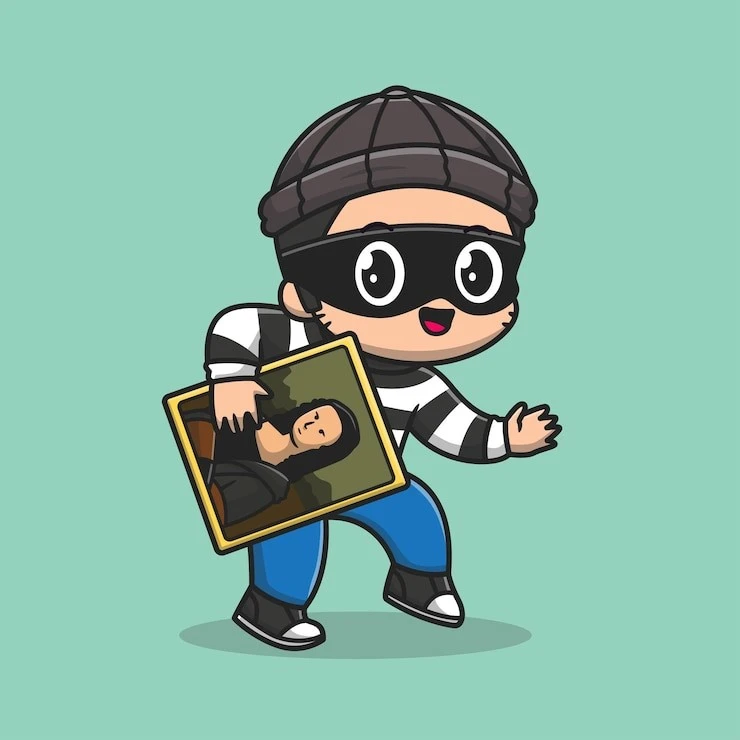 Guy stealing a painting